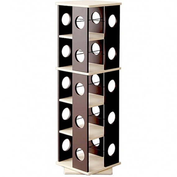 省スペースでたっぷり収納 回転式のコミックラック(5段 BR) 1枚目画像