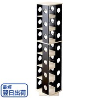 【最短翌日出荷】省スペースでたっぷり収納 回転式のコミックラック(7段 BK)