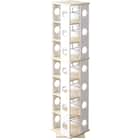 省スペースでたっぷり収納 回転式のコミックラック(7段 WH) 1枚目画像