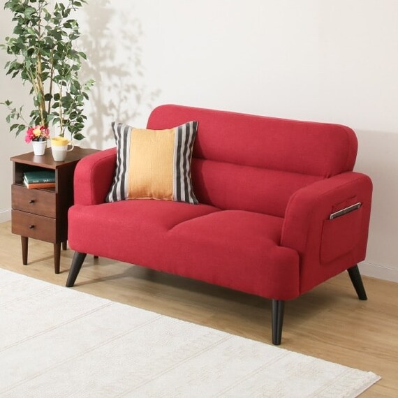 2人掛け2WAYコンパクトソファ 布張りタイプ (RE) 1枚目画像