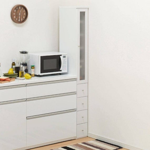 隙間収納 (半透明樹脂扉+引き出しタイプ 幅20cm) 1枚目画像