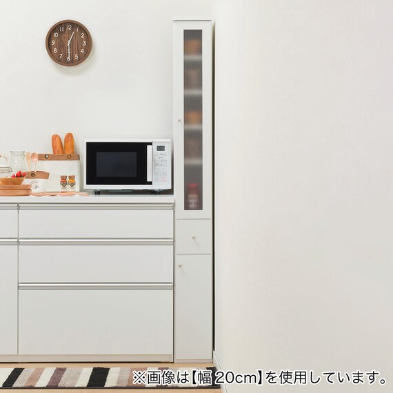 隙間収納 (半透明樹脂扉+板扉タイプ 幅25cm) 2枚目画像