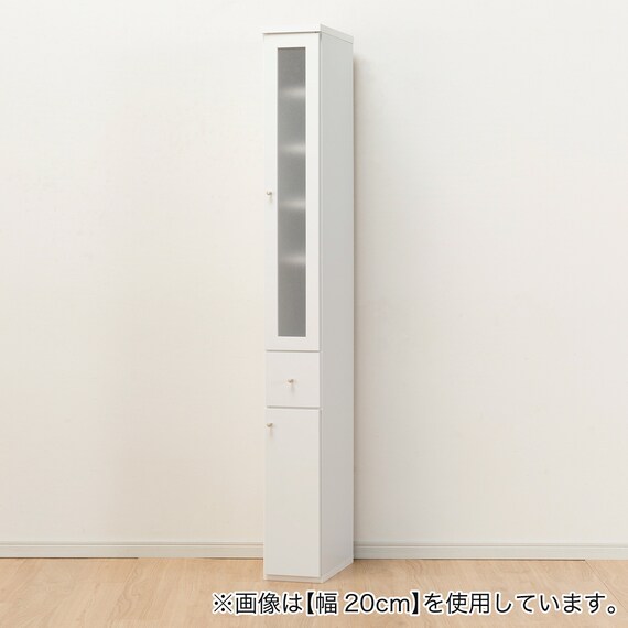 隙間収納 (半透明樹脂扉+板扉タイプ 幅25cm) 4枚目画像