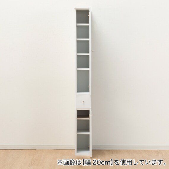 隙間収納 (半透明樹脂扉+板扉タイプ 幅25cm) 5枚目画像