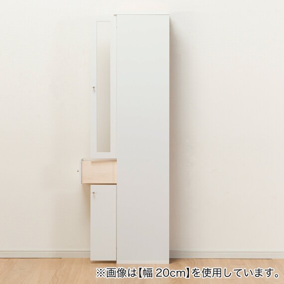 隙間収納 (半透明樹脂扉+板扉タイプ 幅25cm) 7枚目画像