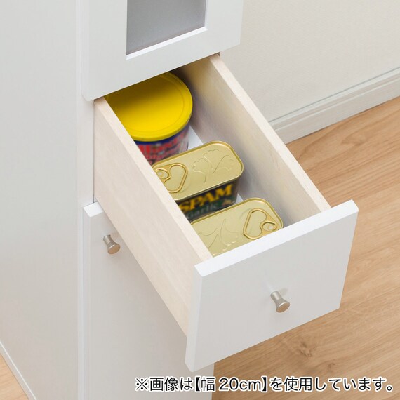 隙間収納 (半透明樹脂扉+板扉タイプ 幅25cm) 9枚目画像