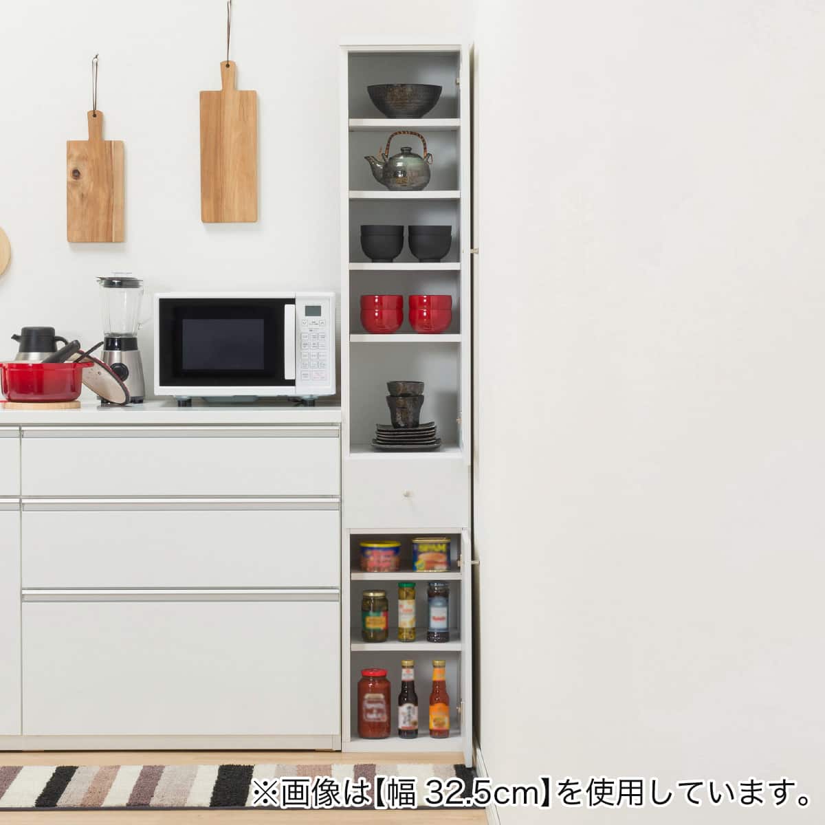 隙間収納 (半透明樹脂扉+板扉タイプ 幅37.5cm) | ニトリネット【公式