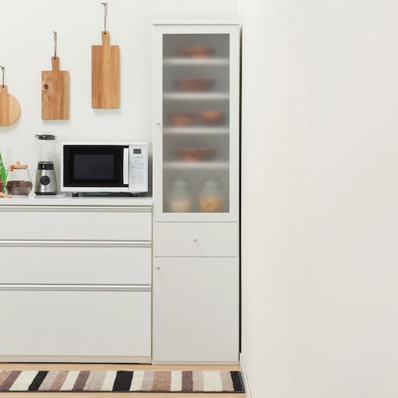 隙間収納 (半透明樹脂扉+板扉タイプ 幅45cm) 2枚目画像