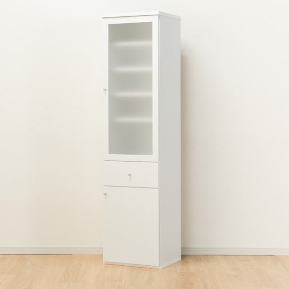 隙間収納 (半透明樹脂扉+板扉タイプ 幅45cm) 4枚目画像