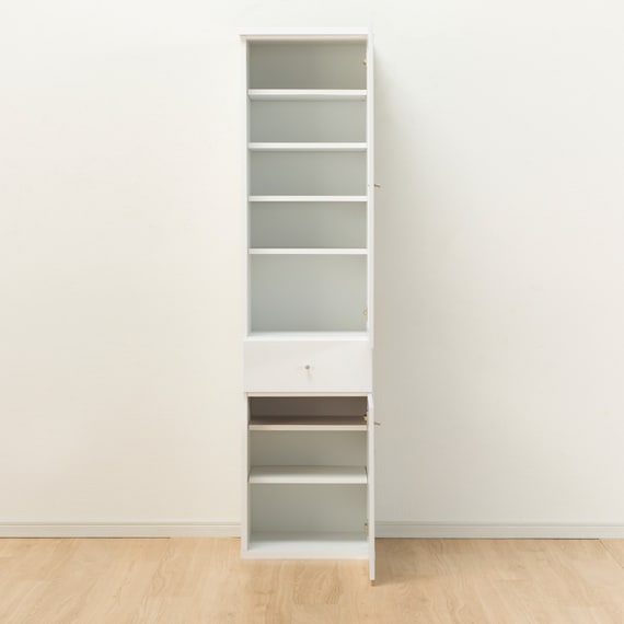 隙間収納 (半透明樹脂扉+板扉タイプ 幅45cm) 5枚目画像