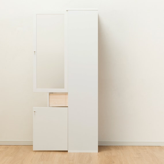 隙間収納 (半透明樹脂扉+板扉タイプ 幅45cm) 7枚目画像