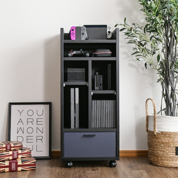 ゲームも収納出来るマルチラック (幅40cm NV) 1枚目画像