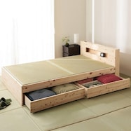 棚付きヒノキ畳ベッドフレーム(引出し有)