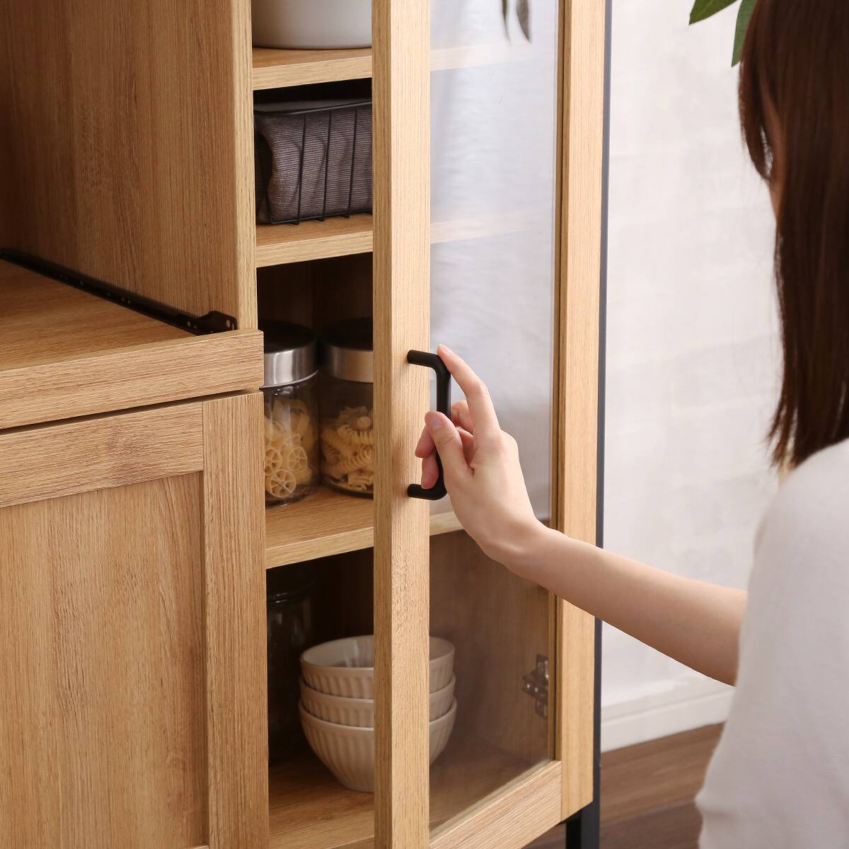 宇都宮でオシャレな家具を探すなら『オトワリバース！』レンジボード W1200 収納棚 食器棚 ニトリ ブラウン キッチン収納 中古品 食器棚 | 宇都宮のリサイクルショップ オトワリバース