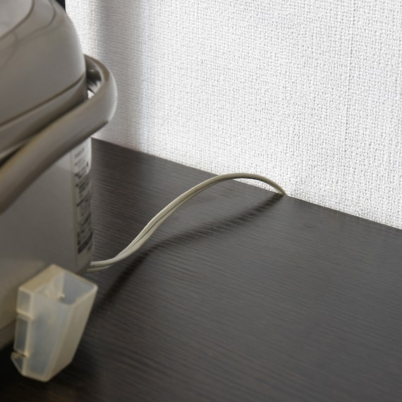 シンプルなキッチンラック スライド棚付 (幅62 BK/DBR) 5枚目画像