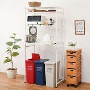 シンプルなキッチンラック スライド棚付【期間限定価格:11/28~1/5まで】