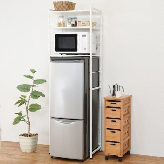 シンプルな冷蔵庫ラック(幅62 WH) 1枚目画像