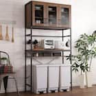 ヴィンテージテイストのごみ箱上ラック ワイド (WAL) 1枚目画像