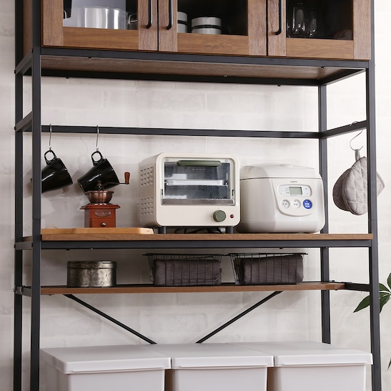 ヴィンテージテイストのごみ箱上ラック ワイド (WAL) 14枚目画像