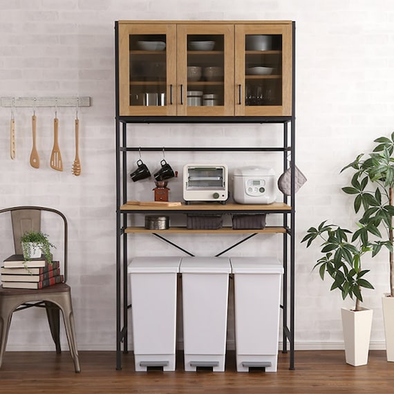 ヴィンテージテイストのごみ箱上ラック ワイド (NA) 1枚目画像