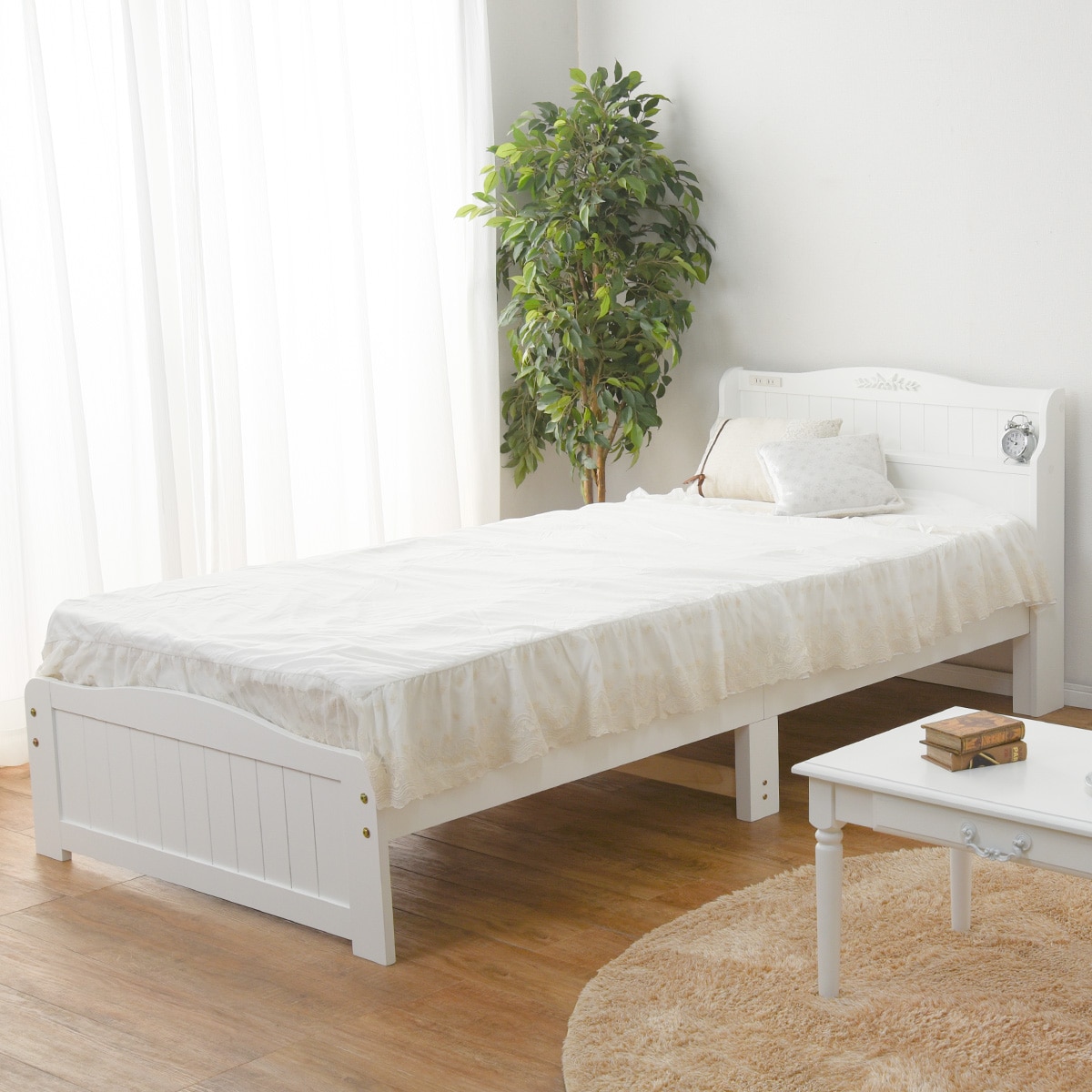 フレンチアンティーク調ホワイトシャビー 宮付スノコベッド通販 ニトリネット 公式 家具 インテリア通販 フレンチアンティーク調ホワイトシャビー 宮付スノコベッド通販 ニトリネット 公式 家具 インテリア通販