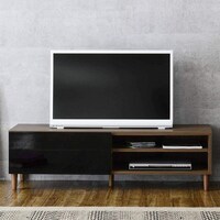 フラットなフォルムのテレビ台 (ローボード 幅118cm ブラウン)