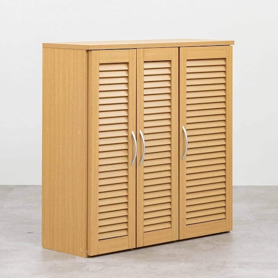 ルーバー扉シューズボックス 幅96cm(TB NA) 1枚目画像