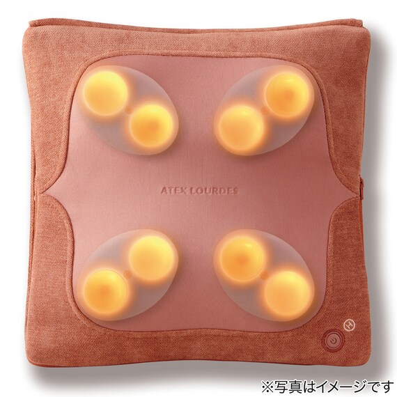 薄型プレミアムマッサージクッション ダブルもみ(オレンジブラウン) 2枚目画像