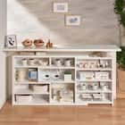 幅の調節ができる 窓・カウンター下ラックS(奥行スリム19cm WW) 1枚目画像