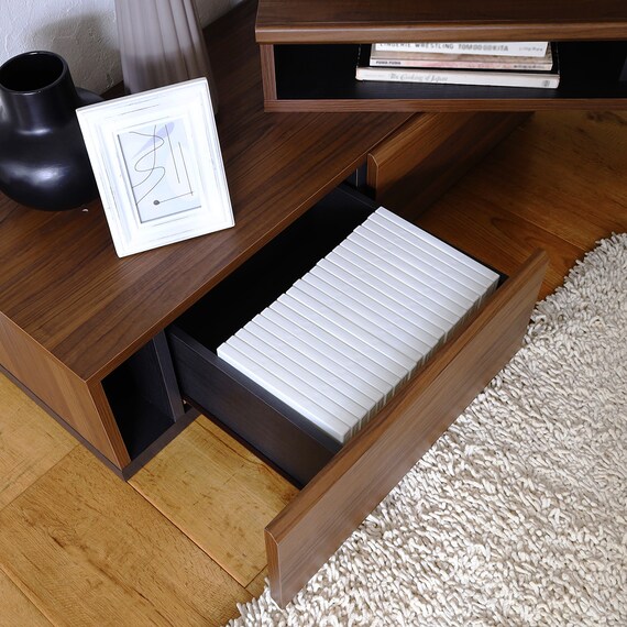 伸縮テレビボード (ADL 幅130～195cm DBR) 4枚目画像