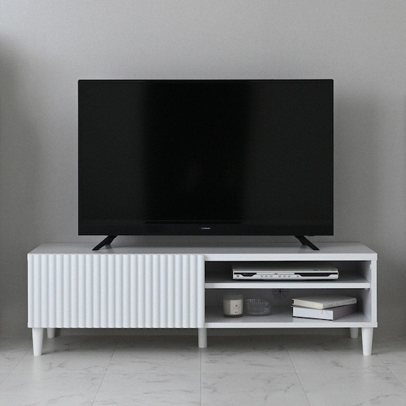 なめらかな波型のテレビ台 (ローボード幅118cm WH) 1枚目画像