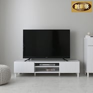 なめらかな波型のテレビ台(ローボード幅148cm WH)【期間限定価格:11/28~1/5まで】