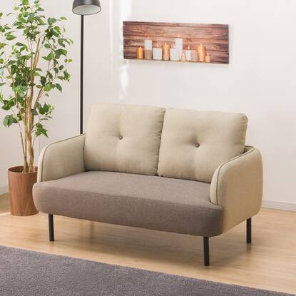 2人掛け布張りソファ ツートーン (BE/MO)通販 | ニトリネット【公式  