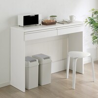 すっきり片付くオープン収納カウンター (幅120cm WH)