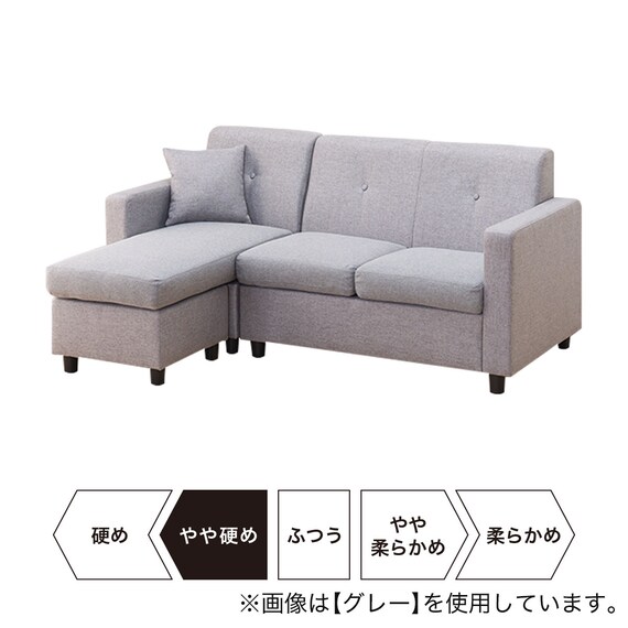 コンパクトポケットコイルカウチソファ 布張りタイプ (M-155 BR) 21枚目画像