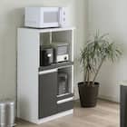 家電&収納たっぷりレンジボード (扉タイプ 幅57.5cm DBR) 1枚目画像