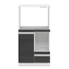 家電&収納たっぷりレンジボード (扉タイプ 幅57.5cm DBR) 2枚目画像