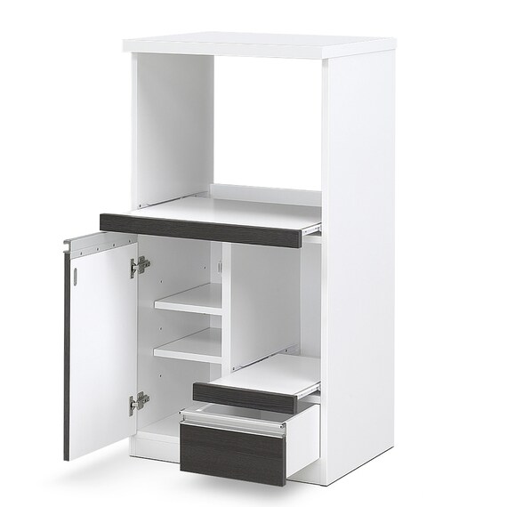 家電＆収納たっぷりレンジボード (扉タイプ 幅57.5cm DBR） 3枚目画像