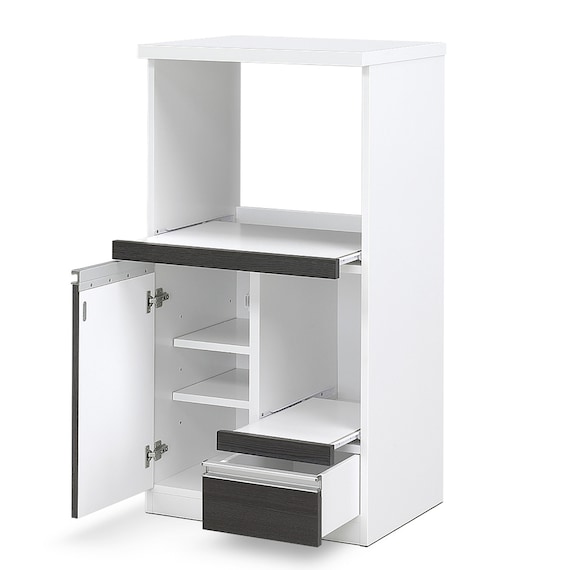 家電&収納たっぷりレンジボード (扉タイプ 幅57.5cm DBR) 3枚目画像