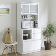 鏡面仕様のキッチンボード 引戸タイプ (幅80cm)