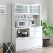 鏡面仕様のキッチンボード 引戸タイプ (幅120cm)