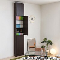 1cm間隔で棚板調整ができるラック [浅型タイプ] (幅42 DBR ハイタイプ 扉付)