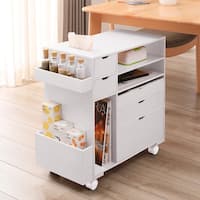 ダイニングテーブル下ワゴン大(WH)