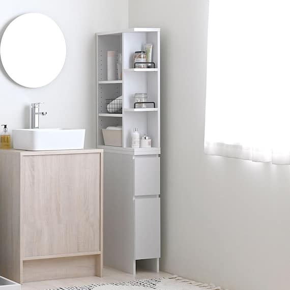 洗面所やキッチンにも使えるすき間収納 (幅20cm WH) 1枚目画像