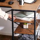 ヴィンテージテイストのL型天板デスク LBK (WAL) 13枚目画像