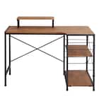 ヴィンテージテイストのL型天板デスク LBK (WAL) 15枚目画像