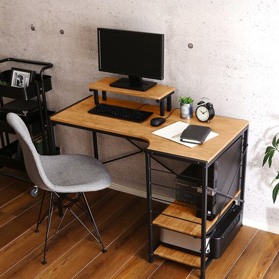 ヴィンテージテイストのL型天板デスク LBK (NA) 13枚目画像