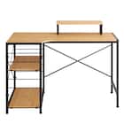 ヴィンテージテイストのL型天板デスク LBK (NA) 17枚目画像