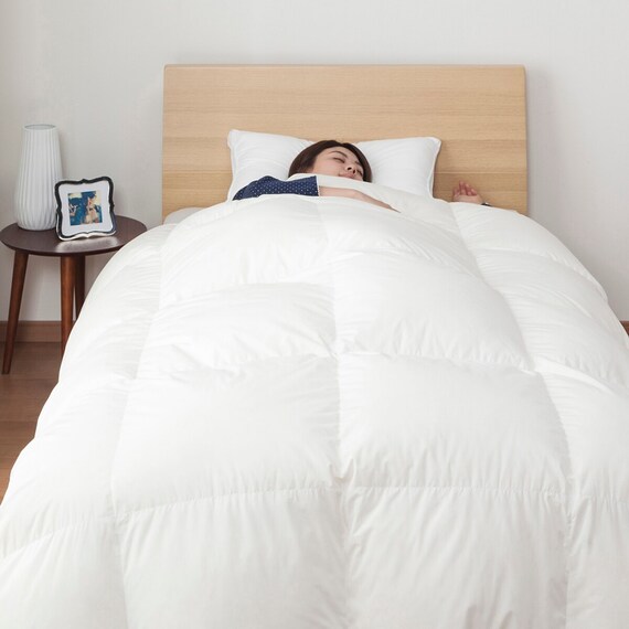 【日本製】ホワイトダックダウン90% 羽毛布団(ムーンシャンテン セミダブル) 14枚目画像