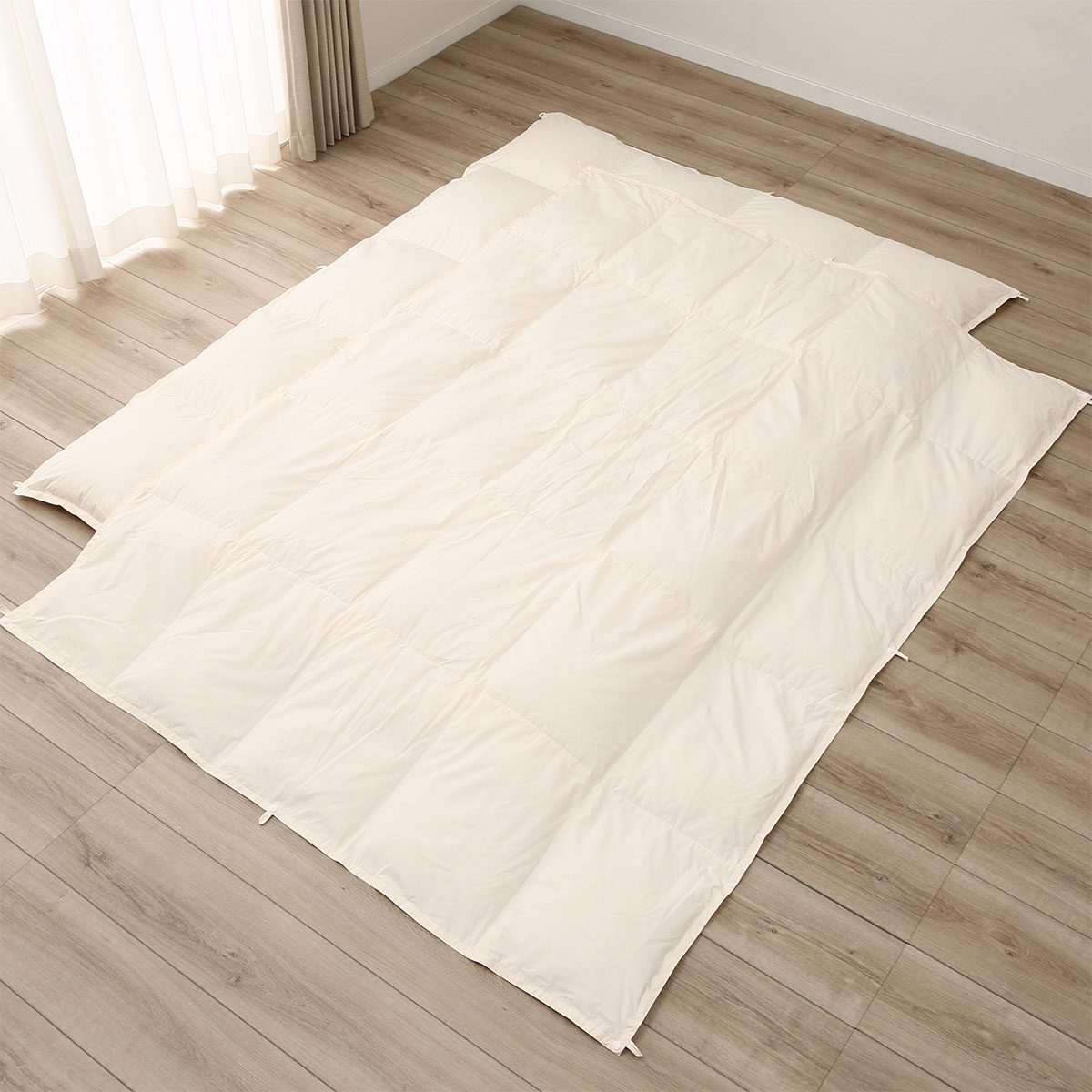 日本製】ホワイトダックダウン90%+50% 羽毛布団 2枚合わせ(ムーン